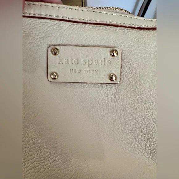 Kate Spade Shoulder Bag in Cream White Leather - Vintage Y2K Style - Neutral - Picture 7 of 9